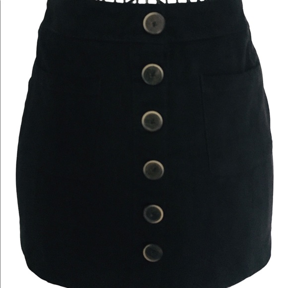 Zara trf Faux Suede Button Down Mini Skirt Size  M - Picture 6 of 8